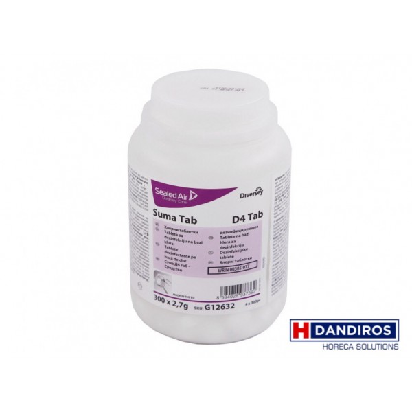 Cloramina Diversey Suma Tab D4 Tablete